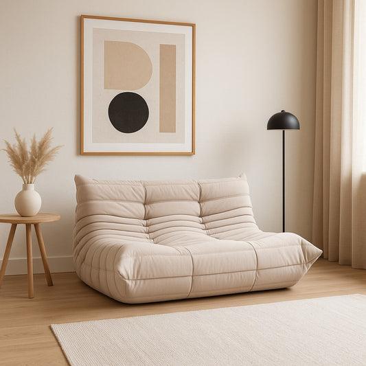 Alcantara Soffa 2-Sits Cremé