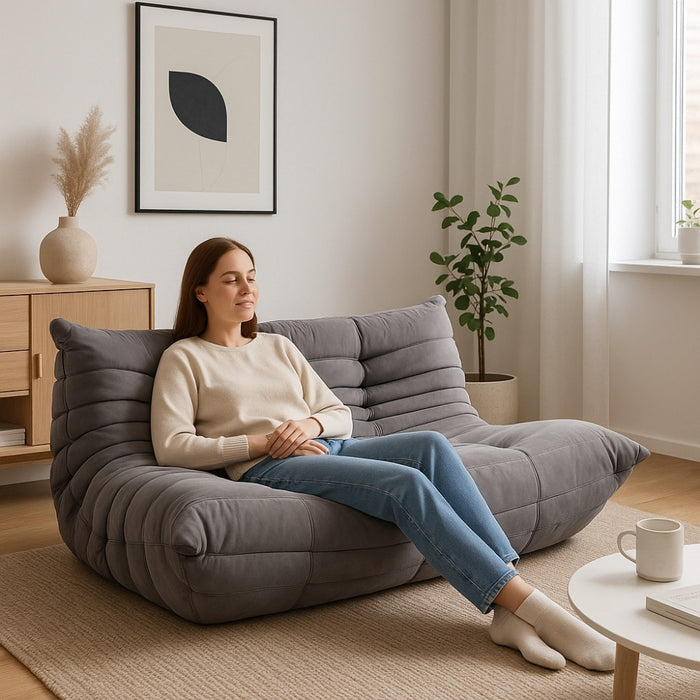 Alcantara Soffa 2-Sits Askgrå