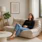 Alcantara Soffa 2-Sits Cremé